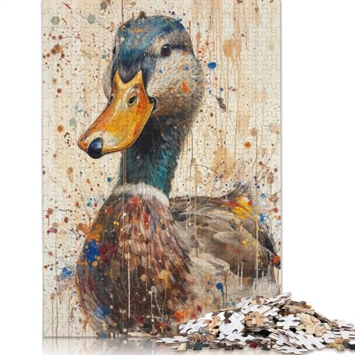 Abstract Duck Portrait Puzzle 1000-teilige Schwer Puzzle Spielzeug Lernspiel Impossible Herausforderung Spielzeug Für Erwachsene Und Kinder in Bewährter 1000pcs (75x50cm) von POLIUAWS