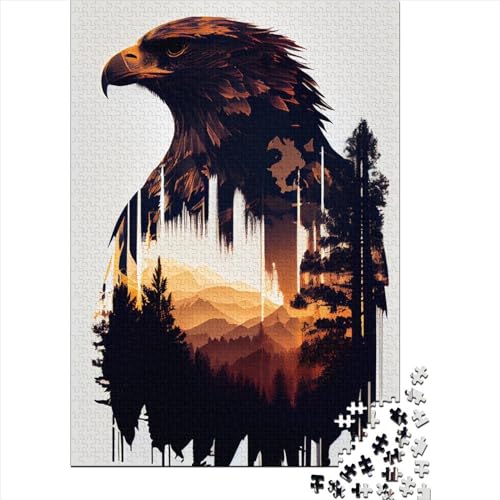 Adler Silhouette Puzzle für Erwachsene, 1000 Teile Puzzle für Teenager, Lernspiel, Spielzeug, Weihnachtsgeschenke, 1000 Teile (38 x 26 cm) von POLIUAWS