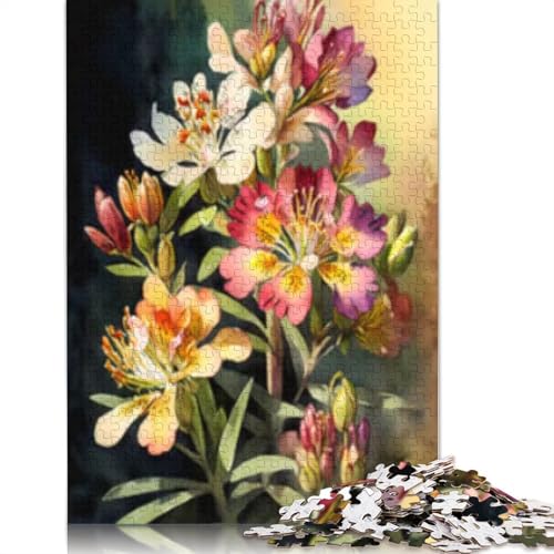 Alstroemeria Blühendes 1000-teiliges Puzzle für Erwachsene, Halloween-Geschenk, Lernspielzeug, 1000 Teile (75 x 50 cm) von POLIUAWS