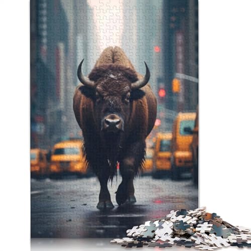 American Bison Puzzles 1000 Teile Schwer Puzzle Spielzeug Lernspiel Impossible Herausforderung Spielzeug Für Erwachsene Kinder 1000pcs (75x50cm) von POLIUAWS