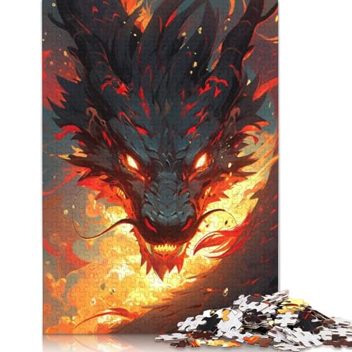Anime Art Dragon Puzzle, Denksportaufgabe, Papier, rechteckig, Puzzle für Erwachsene, 1000 Teile (38 x 26 cm) von POLIUAWS