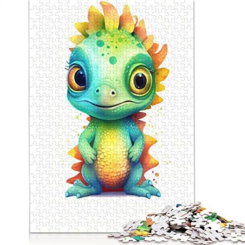 Aquarell-Baby-Leguan, 1000-teiliges Puzzle, Familienspaß für Erwachsene und herausforderndes Spiel, Spiele zum Stressabbau und einzigartige Geschenke, 1000 Teile (75 x 50 cm) von POLIUAWS