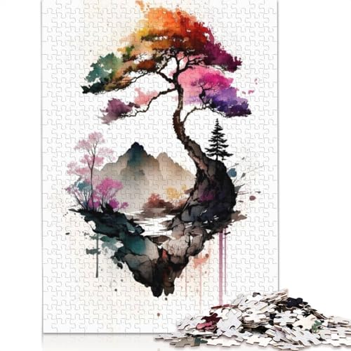 Aquarelle, japanische Kunst 2, 1000-teiliges Puzzle für Erwachsene | | Familienspaß-Puzzles für Erwachsene, Geschenke, Denkspiele, 1000 Teile (38 x 26 cm) von POLIUAWS