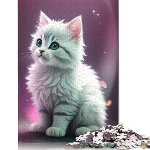 Art Cute Kitten Puzzle, 100% recycelter Karton, 100% recycelter Karton, Puzzle für Jungen oder Mädchen, 1000 Teile (75 x 50 cm) von POLIUAWS
