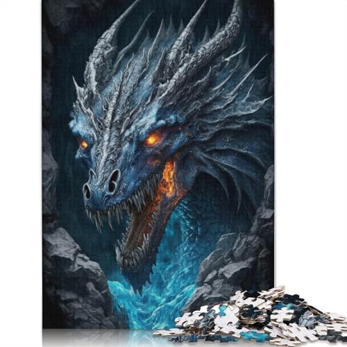 Art Ice Dragon Puzzle, Familienspaß, 100% recycelter Karton, Puzzle für Kinder und Erwachsene ab 12 Jahren, 1000 Teile (38 x 26 cm) von POLIUAWS