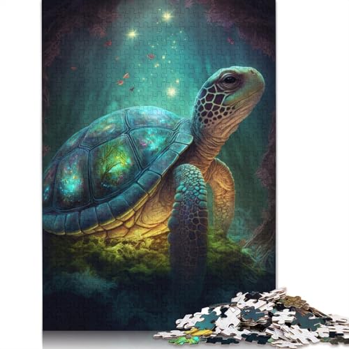 Art Turtle Puzzle für Erwachsene, Entspannungs-Herausforderungsspielzeug, Puzzles für Erwachsene für Frauen, für Kinder ab 12 Jahren, 1000 Teile (75 x 50 cm) von POLIUAWS