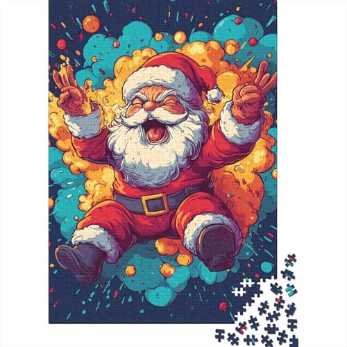 Art Weihnachtsmann-Puzzle, Denksportaufgabe, Premium-Karton-Puzzle für Kinder und Erwachsene ab 12 Jahren, 1000 Teile (38 x 26 cm) von POLIUAWS