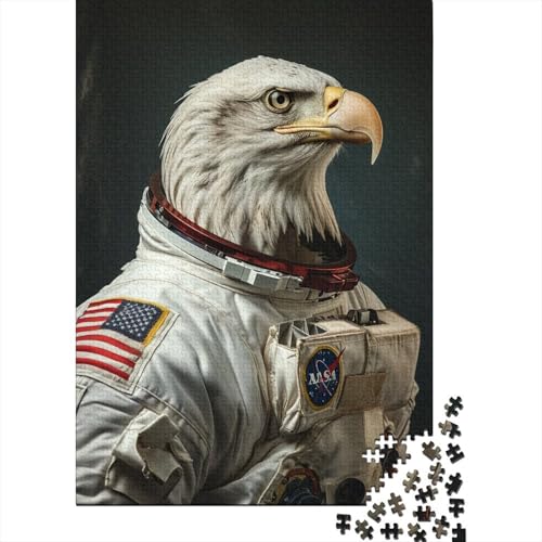 Astronaut Adler Puzzle 1000 Teile für Erwachsene und Jugendliche, Holzpuzzle und Papier, Puzzle für Erwachsene 1000 Teile (38x26cm) von POLIUAWS