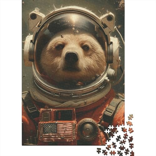Astronaut-Bär-Puzzle, 1000 Teile, für Jugendliche, pädagogisches Spiel, Herausforderungsspielzeug, 1000 Teile (75 x 50 cm) von POLIUAWS