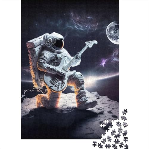 Astronaut Gitarre spielt 1000 Teile Puzzle 988 Teile für Erwachsene Halloween Geschenk Lernspielzeug 1000 Teile (38x26cm) von POLIUAWS