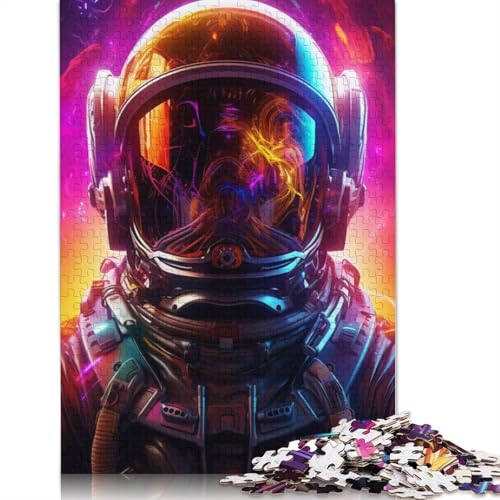 Astronaut Kunstpuzzle für Erwachsene, 1000 Teile, für Halloween, Heimdekoration, 1000 Teile (38 x 26 cm) von POLIUAWS