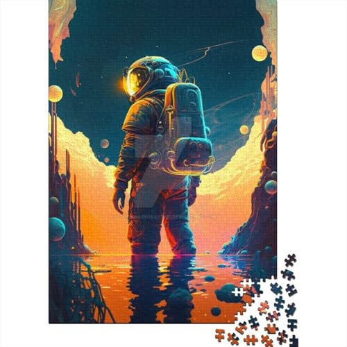 Astronaut Puzzle 1000 Teile Erwachsene Puzzle Holzpuzzle Erwachsene Puzzle Puzzle für Erwachsene Lernspiele für Zuhause DIY Spielzeug 1000 Teile (75x50cm) von POLIUAWS