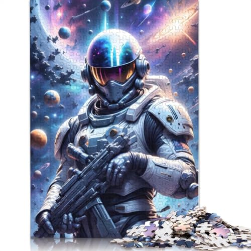 Astronaut Soldier Puzzle 1000-teilige Schwer Puzzle Spielzeug Lernspiel Impossible Herausforderung Spielzeug Für Erwachsene Und Kinder Ab 14 Jahren 1000pcs (75x50cm) von POLIUAWS