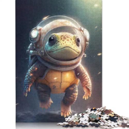 Astronaut Weltraumschildkröte 1000 Teile für Erwachsene, Halloween-Geschenk, Lernspiel, Herausforderung, Spielzeug, 1000 Teile (38 x 26 cm) von POLIUAWS