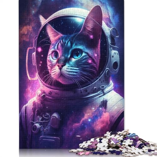 Astronauten-Kunst-Katzen-Puzzle, farbenfrohe, Coole Puzzles für Kinder ab 12 Jahren, 1000 Teile (75 x 50 cm) von POLIUAWS