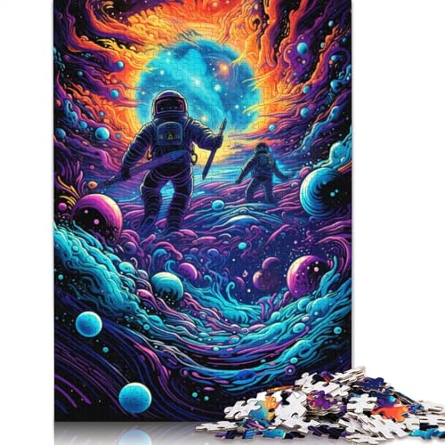 Astronauten im Weltraum, Puzzle für Erwachsene, Premium-Puzzle aus 100% recyceltem Brett, schwierige Puzzles für Kinder ab 12 Jahren, 1000 Teile (75 x 50 cm) von POLIUAWS