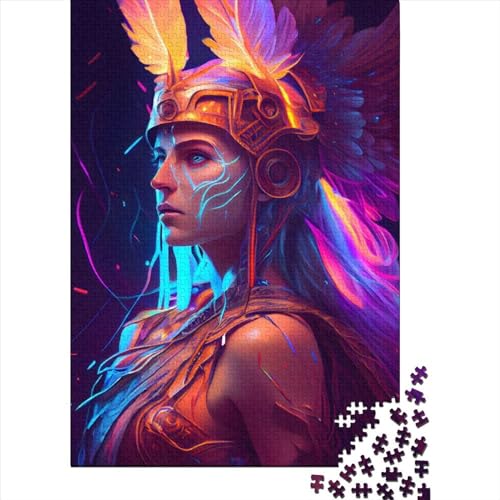 Athena Neon Holzpuzzle, 1000 Teile, für Erwachsene, pädagogisches Spiel, Herausforderungsspielzeug, 1000 Teile (75 x 50 cm) von POLIUAWS