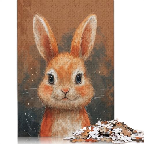 Auburn Bunny Charm Puzzles 1000 Teile Schwer Puzzle Spielzeug Pädagogisches Spiel Impossible Herausforderung Spielzeug Für Erwachsene Kinder 1000pcs (38x26cm) von POLIUAWS