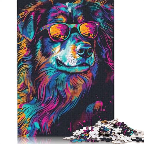 Australian Cattle Dog Art Puzzle, Denksportaufgabe, 100% recycelter Karton, Puzzle für Kinder und Erwachsene ab 12 Jahren, 1000 Teile (75 x 50 cm) von POLIUAWS