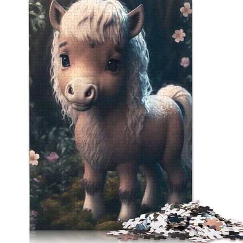 Baby Animal Pony Puzzles 1000 Teile Schwer Puzzle Spielzeug Pädagogisches Spiel Impossible Herausforderung Spielzeug Für Erwachsene Kinder 1000pcs (38x26cm) von POLIUAWS