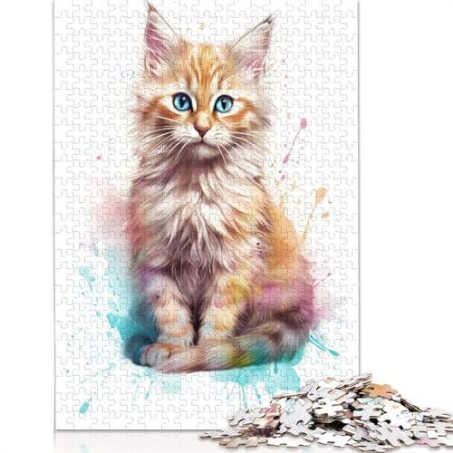 Baby-Sibirisches Katzenkätzchen, 1000-teiliges Puzzle für Erwachsene | | Familienspaß-Puzzles für Erwachsene, Geschenke, Denkspiele, 1000 Teile (75 x 50 cm) von POLIUAWS