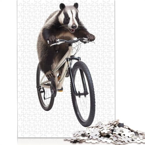 Badger Bike Cycling Puzzles 1000 Teile Schwer Puzzle Spielzeug Lernspiel Impossible Herausforderung Spielzeug Für Erwachsene Und Kinder in Bewährter 1000pcs (38x26cm) von POLIUAWS
