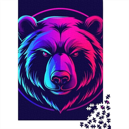 Bär-Puzzle, 1000 Teile, für Erwachsene und Jugendliche, Holzpuzzle, pädagogisches Spiel, Herausforderungsspielzeug, 1000 Teile (75 x 50 cm) von POLIUAWS