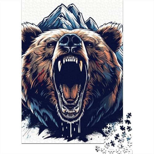 Bär-Puzzle, 1000 Teile, für Erwachsene und Jugendliche, Holzpuzzle für Erwachsene und Jugendliche, witziges Spiel, 1000 Teile (75 x 50 cm) von POLIUAWS