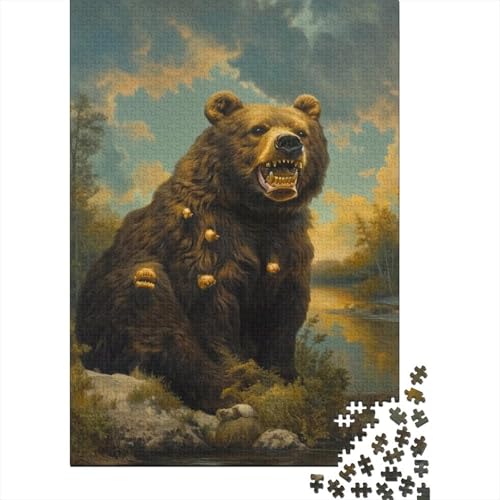 Bär-Puzzle, 1000 Teile, für Erwachsene und Jugendliche, Papierpuzzle für Erwachsene, geheimer Freund, 1000 Teile (38 x 26 cm) von POLIUAWS