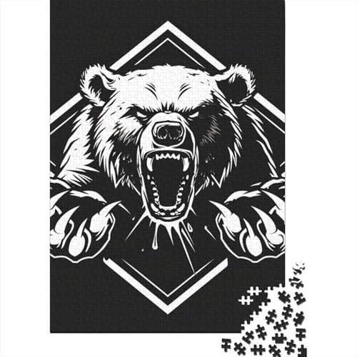 Bär-Puzzle, 1000 Teile, für Erwachsene und Jugendliche, lustiges Papierpuzzle für Erwachsene und Jugendliche, 1000 Teile (38 x 26 cm) von POLIUAWS