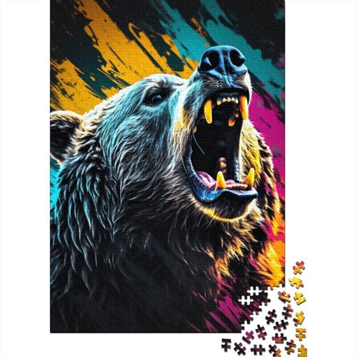 Bärenpuzzle für Erwachsene und Jugendliche Papierpuzzle für Kinder Weihnachtsgeschenke Lernspiel Herausforderung Spielzeug 1000 Teile (38x26cm) von POLIUAWS