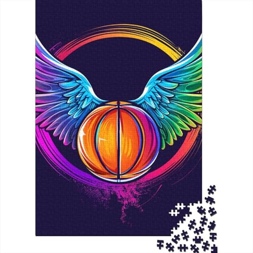 Basketball-Puzzle aus Holz, 1000 Teile, für Erwachsene, Lernspiel, Herausforderung, Spielzeug, 1000 Teile (38 x 26 cm) von POLIUAWS