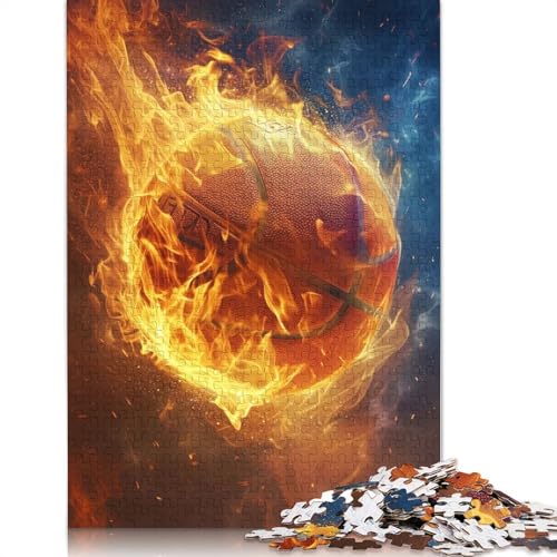 Basketball-Sportpuzzle, hochwertiges, rechteckiges Puzzle aus 100% recyceltem Kartonpapier für Jungen oder Mädchen, 1000 Teile (38 x 26 cm) von POLIUAWS
