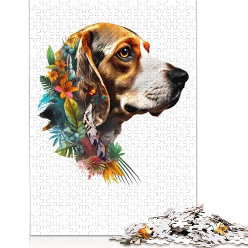 Beagle Colorful Puzzle 1000 Teile Schwer Puzzle Spielzeug Pädagogisches Spiel Impossible Herausforderung Spielzeug Für Erwachsene Kinder 1000pcs (38x26cm) von POLIUAWS