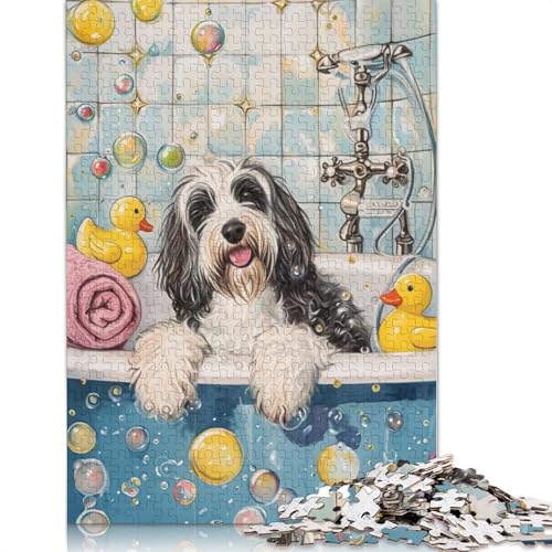 Bearded Collie Dog Puzzle 1000-teilige Schwer Puzzle Spielzeug Lernspiel Impossible Herausforderung Spielzeug Für Erwachsene Und Kinder Ab 14 Jahren 1000pcs (75x50cm) von POLIUAWS