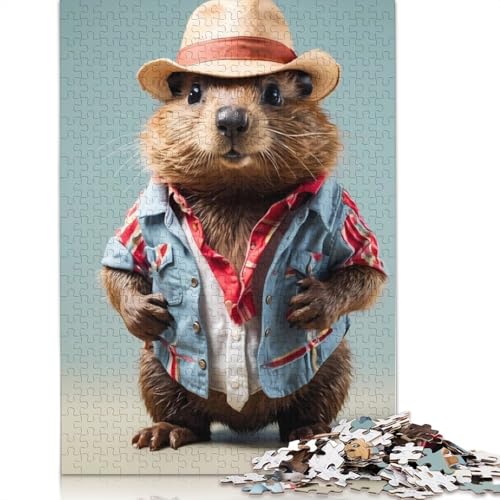 Beaver Puzzle 1000-teilige Schwer Puzzle Spielzeug Pädagogisches Spiel Impossible Herausforderungsspielzeug Für Erwachsene Kinder 1000pcs (75x50cm) von POLIUAWS