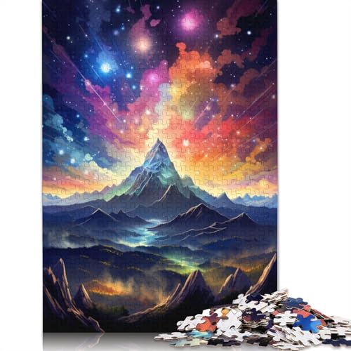 Berg mit bunten Sternen, 1000-teiliges Puzzle für Erwachsene, Denksportaufgaben für Erwachsene, ungewöhnliche Puzzles für Erwachsene für Erwachsene Kinder, 1000 Teile (75 x 50 cm) von POLIUAWS