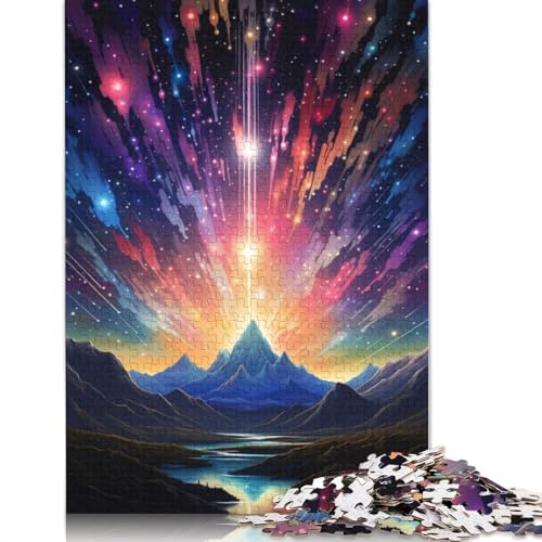 Berg mit bunten Sternen, Puzzle für Erwachsene, 1000 Teile, Heimdekoration, ungewöhnliche Puzzles für Erwachsene, für Kinder, 1000 Teile (75 x 50 cm) von POLIUAWS
