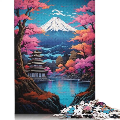 Bergpuzzle im asiatischen Stil, Familienspaß, 100% recycelter Karton, Puzzle für Kinder und Erwachsene ab 12 Jahren, 1000 Teile (75 x 50 cm) von POLIUAWS
