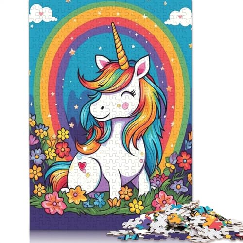 Bezauberndes Regenbogen-Einhorn, 1000-teiliges Puzzle für Erwachsene | | Familienspaß-Puzzles für Erwachsene, Geschenke, Denkspiele, 1000 Teile (75 x 50 cm) von POLIUAWS