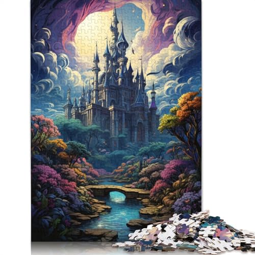 Bizarres, farbenfrohes Schloss-Puzzle, Premium-Puzzle aus 100% recyceltem Karton, 100% recycelter Pappe, für Kinder und Erwachsene, 1000 Teile (75 x 50 cm) von POLIUAWS