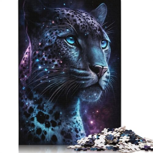 Black Leopard Puzzle, kreative Spiele, 100% recycelter Karton, Puzzle für Erwachsene, 1000 Teile (38 x 26 cm) von POLIUAWS