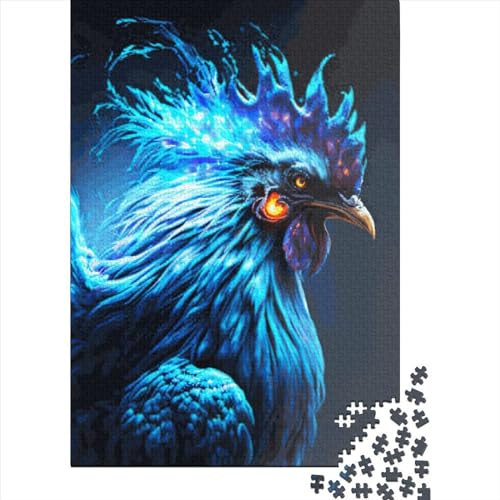 Blauer Hahn Puzzle 1000 Teile für Erwachsene und Jugendliche Holzpuzzle für Erwachsene und Jugendliche ab 12 Jahren 1000 Teile (75x50cm) von POLIUAWS