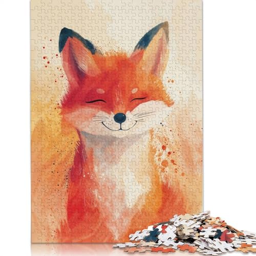 Blissful Fox Grin Puzzles 1000 Teile Schwer Puzzle Spielzeug Lernspiel Impossible Herausforderung Spielzeug Für Erwachsene Und Kinder in Bewährter 1000pcs (38x26cm) von POLIUAWS