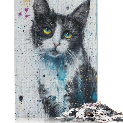 Blue Gaze Whisker Puzzles 1000 Teile Schwer Puzzle Spielzeug Lernspiel Impossible Herausforderung Spielzeug Für Erwachsene Und Kinder Ab 12 Jahren 1000pcs (38x26cm) von POLIUAWS