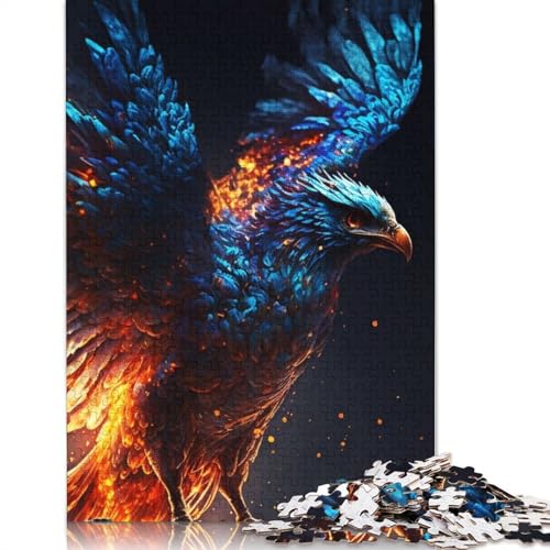 Blue Phoenix 1000-teiliges Puzzle für Erwachsene, Spielzeug, Denkspiel, Lernspiel für Erwachsene, Stressabbau, Heimdekoration, 1000 Stück (75 x 50 cm) von POLIUAWS
