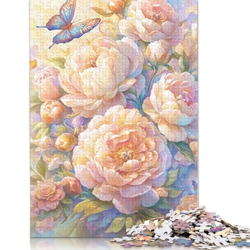 Blumen- und Schmetterlingspuzzle, umweltfreundliche Materialien, 100% recycelter Karton, Puzzle für Erwachsene und Kinder, 1000 Teile (38 x 26 cm) von POLIUAWS
