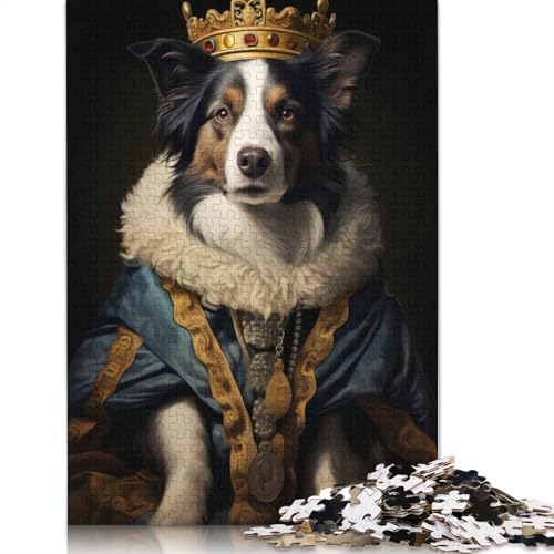 Border Collie-Puzzle mit 1000 Teilen, Schwierigkeitsgrad, Lernspiele, Spielzeug, 1000 Teile (38 x 26 cm) von POLIUAWS