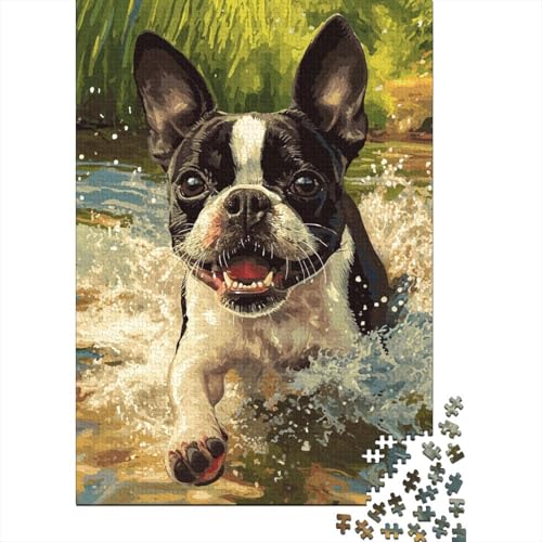 Boston Terrier-Puzzle, 1000 Teile, für Erwachsene, 75 x 50 cm Boston Terrier-Puzzle, 1000 Teile, für Erwachsene, 75 x 50 cm von POLIUAWS