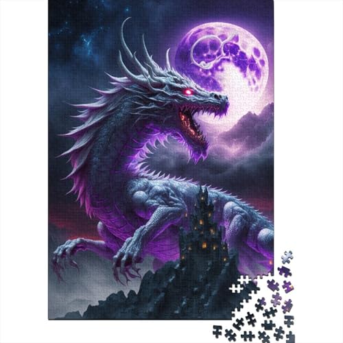 Brave Dragon Holzpuzzle 1000 Teile für Erwachsene Puzzle Weihnachtsgeschenke Lernspiel Herausforderung Spielzeug 1000 Teile (75x50cm) von POLIUAWS